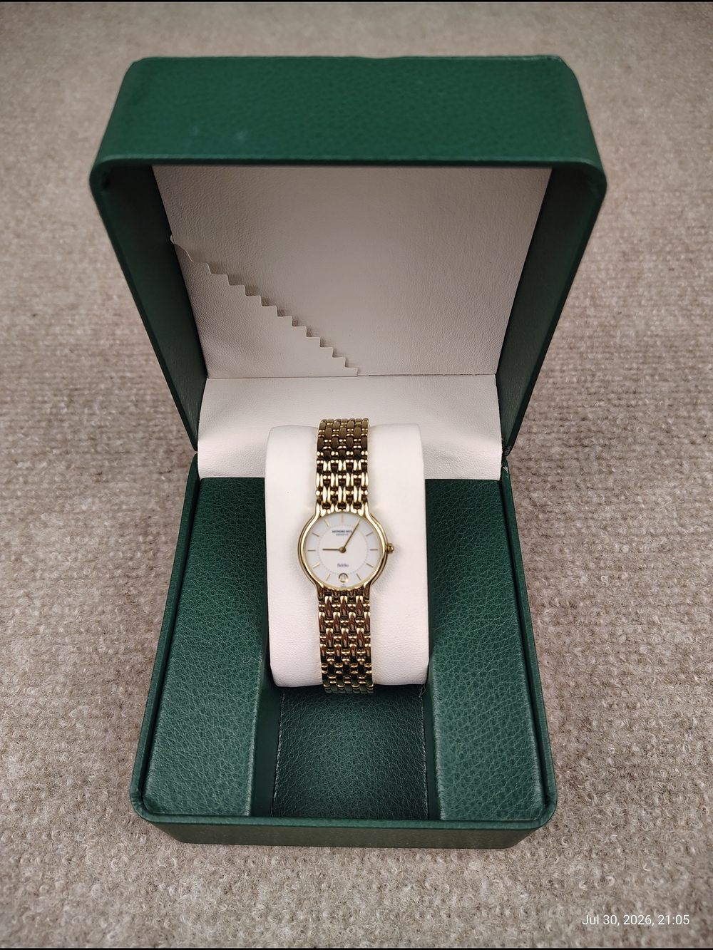 Women's Raymond Weil Fidelio 4702 18k Gold Plated 24mm Quartz Watch Water Resist